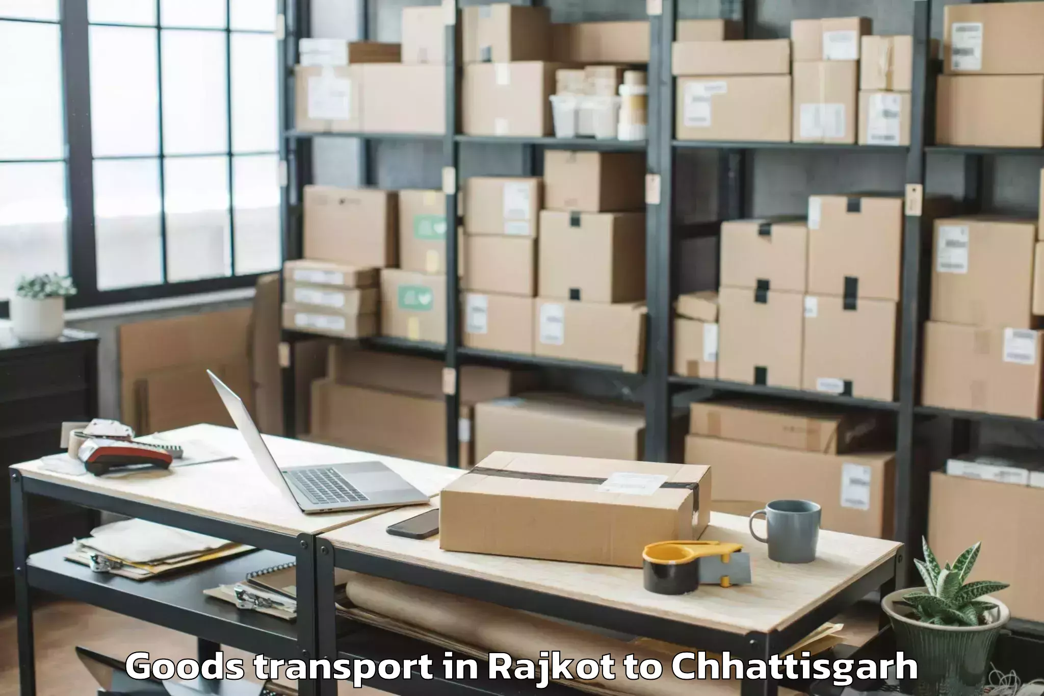 Book Rajkot to Katghora Goods Transport